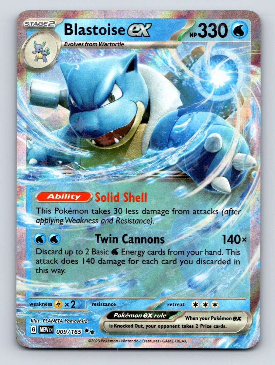 Stage 2 Blastoise EX HP 330 Solid Shell Twin Cannons Rarity