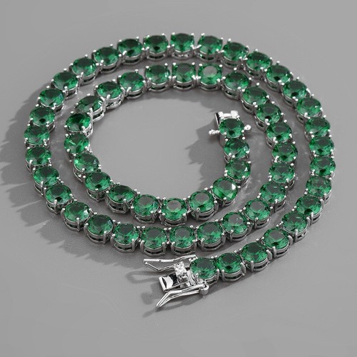 Collar de Moda Verde Hombres Collar Hip Hop Cubano Regalos de Vacaciones Ropa Joyería - Imagen 9 de 12