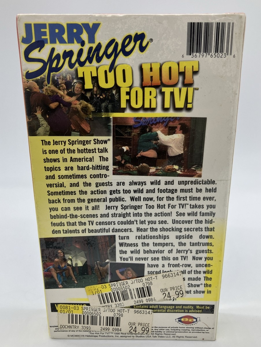 New Jerry Springer: Too Hot for TV (VHS, 1998) UNCENSORED