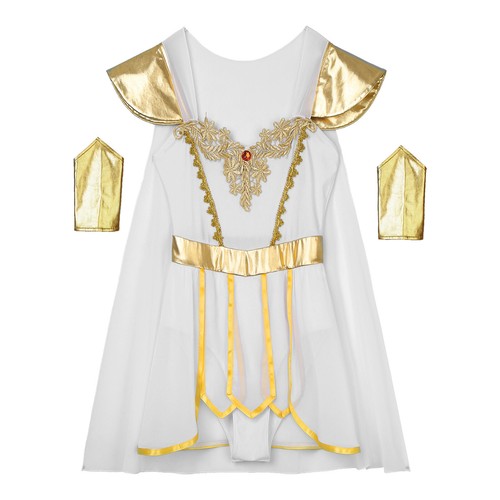 Womens Metallic Queen Halloween Cosplay Costume Chiffon A-line Fancy Dress - Picture 31 of 37