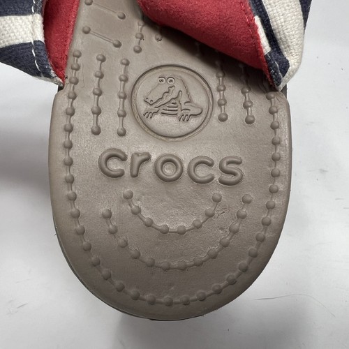 Crocs Women's Size 9, A Leigh Wedge II Ankle Strap White & Blue Sandals Shoes - Picture 12 of 16