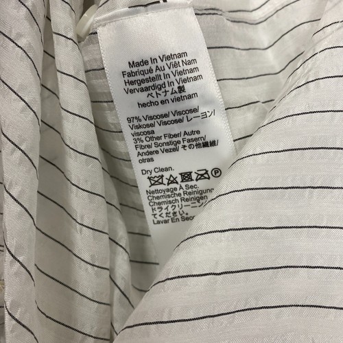 J Crew Shirt Womens Medium White Stripe Button Up Textured Drapey Silky Office - Picture 7 of 9