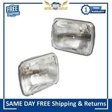 New Sealed Beam Rectangle Headlight Headlamp Pair For 1978-2018 Chevy Ford