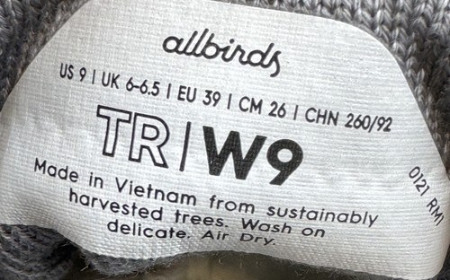 Allbirds TR Damen Sneaker Gr. 9 M grau Wolle Schnürschuhe sportliche Laufschuhe - Bild 9 von 13