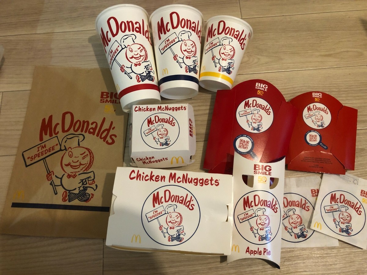 マクドナルド - McDonald&#39;s　マクドナルド　 Speedee スピーディー　ブリキの看板 ブリキ看板】McDonald's／マクドナルド Speedee 丸型 - -輸入