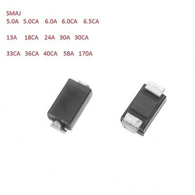 30 V 48.4 V SMAJ Series Pack of 100 Bidirectional TVS Diode SMAJ30CA DO-214AC SMAJ30CA 2 Pins 
