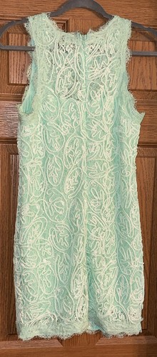 Lovposh Sleeveless Summer Dress Mint Green Embroidery Lace Knee Length Large - Picture 6 of 9