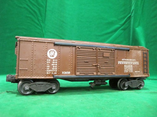 Postwar Lionel #X2458 Pennsylvania Automobile boxcar #61100 toy train car