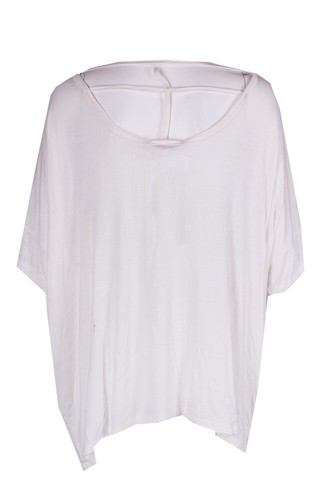 Extra Touch White Short-Sleeve Lattice-Back T-Shirt 2X - Bild 2 von 3