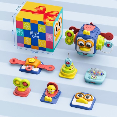 Montessori Busy Cube for Toddlers | Sensory Travel Toy Gift for Kids Ages 1-3 - Picture 6 of 12