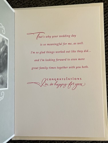 Hallmark Wedding to Parent from Child Greeting Card - Picture 3 of 3