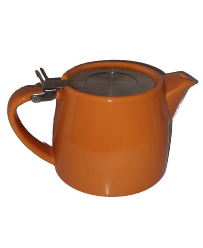 Forlife Stump Model Orange Personal Teapot With Infuser And Metal Lid - Picture 4 of 9