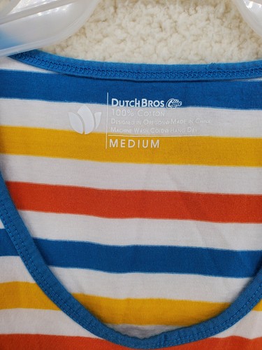 Dutch Bros Muscle Tank Men M Vibrant Bunt Gestreift Ärmellos Tee Gym - Bild 6 von 8