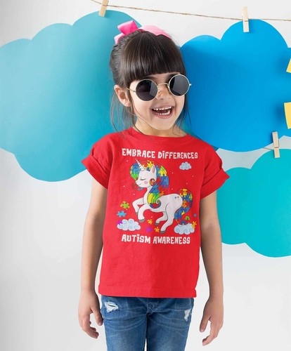 Kids Autism Shirt Embrace Differences Shirt Autism T Shirt Unicorn Shirt Unicorn