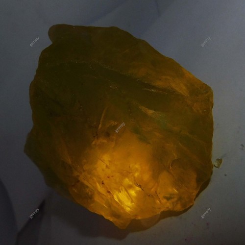 Zafiro amarillo natural de 1111 quilates enorme piedra preciosa suelta extraída áspera certificada de la tierra - Imagen 4 de 12