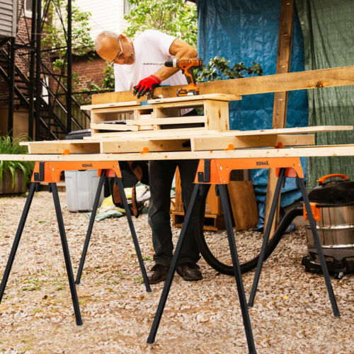 Folding Saw Horses 2 Pack Sawhorse Portable Heavy Duty 1366 LBS Weight Capacity - Picture 4 of 8