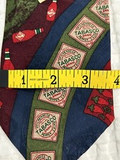 Tabasco Brand Tie, Made In USA, 100% Silk, Red, Green, Blue