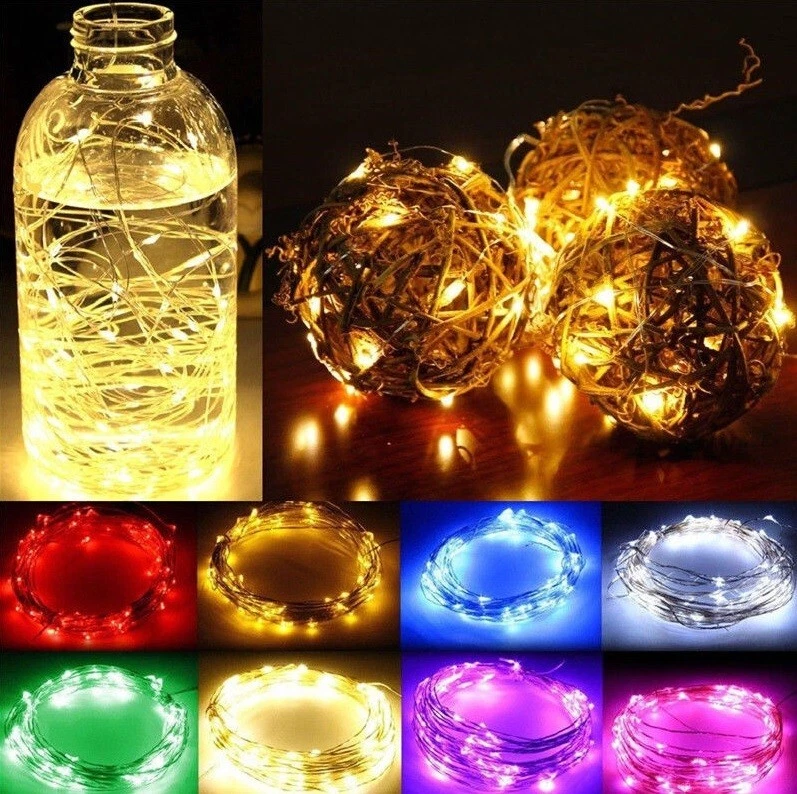 Battery Operated LED Fairy Lights, 2M 3M 5M 10M Xmas String Lights Party Wedding - Image 4 of 4