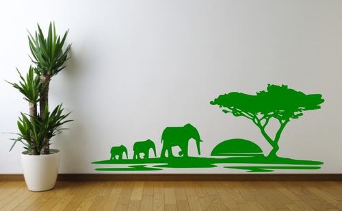 African Safari Elephant Themed Vinyl Wall Art Decal Sticker Home Decor Craft A54 - Picture 7 of 11