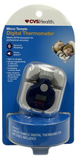 CVS Health Micro Temple Digital Thermometer, 6 Second Reading, Fever Alarm, Blue