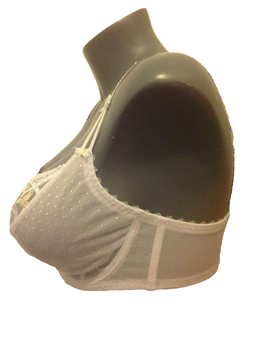 White & Lemon Bra 30DD Underwired Sheer with pretty floral detail Supportive - Picture 3 of 3