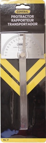 NEW GENERAL TOOLS 17 STAINLESS STEEL SQUARE HEAD STYLE QUALITY PROTRACTOR SALE - Picture 2 of 2
