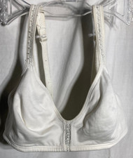 Vntg Olga Wire free lightly Lined Cotton Bra Women's 31067 White 36 B