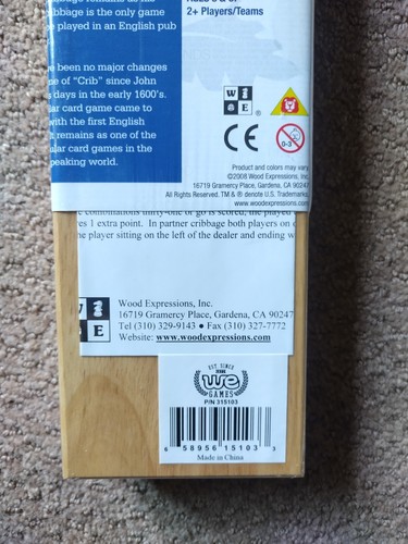 WE Games Wooden Cribbage Board Game Set, Continuous 3 Track for 2-3 Players - Picture 9 of 11