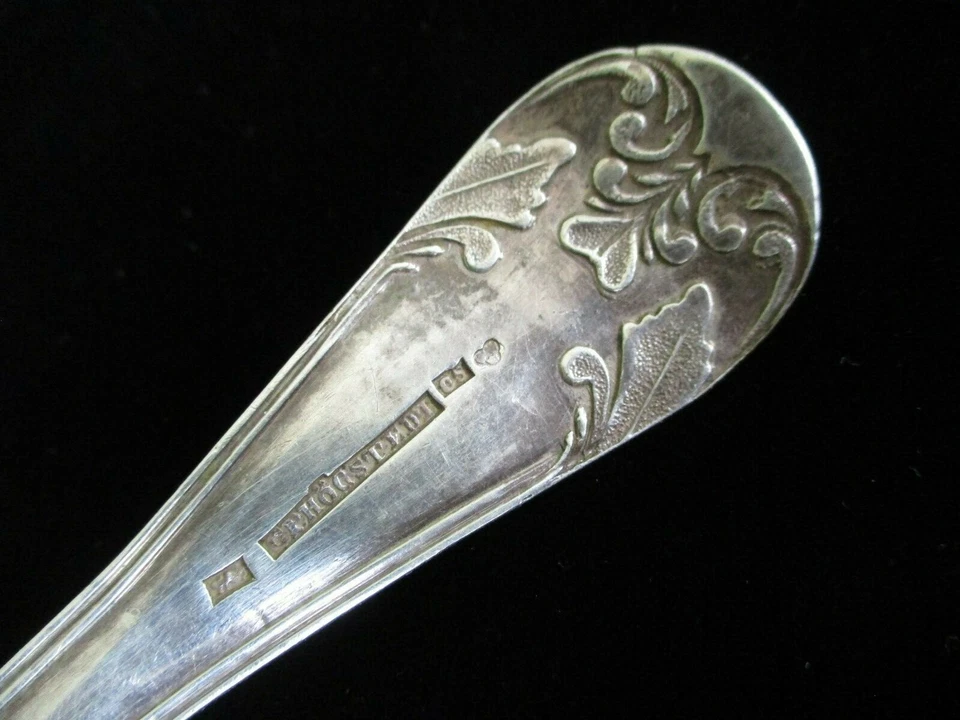 GRAN MONEDA ANTIGUA DE 1800/CUCHARA DE SERVIR de plata esterlina firmada C.HOGSTEDT Foto 4 de 4