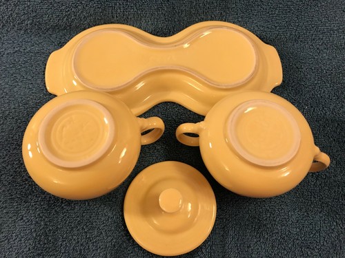 Fiesta USA covered sugar & creamer on tray yellow/cream MAX4986 - Picture 7 of 10