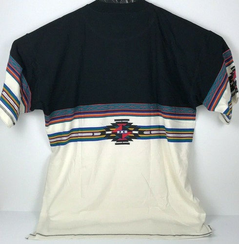 Basix Gear Knit Aztec Border Short Sleeved Henley T-Shirt - Black - Large - NWT - Picture 2 of 12