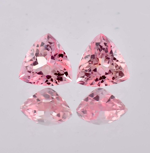 Pair 12 x 12 MM Flawless Natural Padparadscha Sapphire 20.80 Ct Certified - Bild 2 von 6