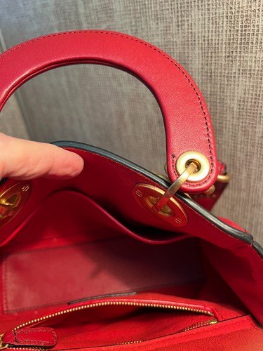 Lady Dior Red Small Supple Studded Lambskin Gold Hardware Crossbody - $6,000 - Picture 9 of 24