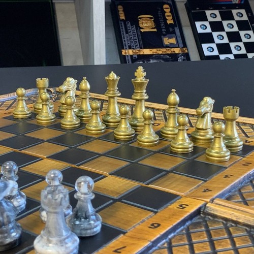 Juego de Ajedrez, Tablero de Madera y Vidrio Templado, Elegante Diseño Estilo Mármol - Imagen 4 de 11