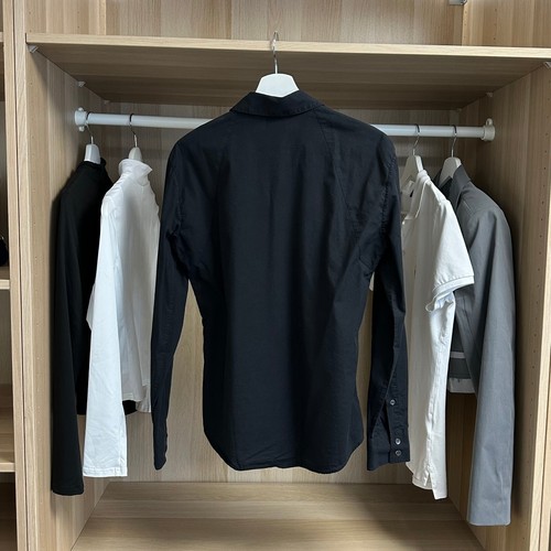 Alexander McQueen Mens Long-Sleeve Shirt Size IT 46 / S Black Crest Logo Genuine - Picture 3 of 5