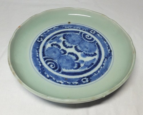E4682 Real old Japanese KO-IMARI blue porcelain plate of popular SOMETSUKE-SEIJI - Picture 2 of 11