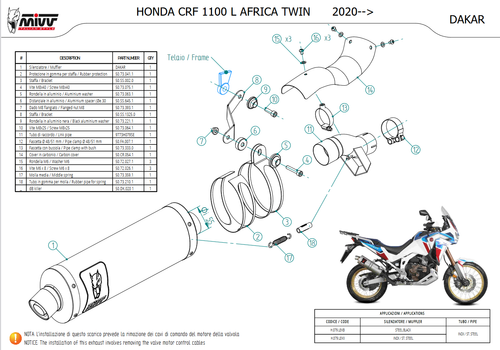 Mivv Honda Africa Twin 1100 2021 Escape Para Moto Silenciador Exhaust Dakar Inox - Imagen 4 de 4