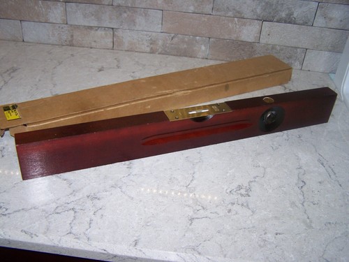 Strumento Stanley vintage livello 24 pollici n. 0; IN SCATOLA; vero legno di ciliegio - Foto 2 di 7