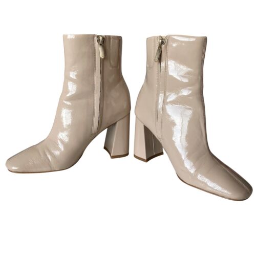 Sam Edelman Codie 2 Ankle Bootie in Chai Latte Sz 6 Patent Leather Neutral Chic - Picture 6 of 13
