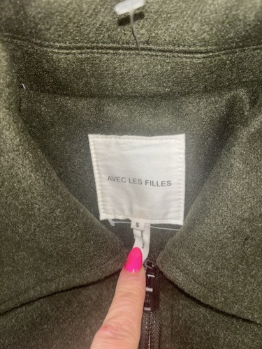 Avec Les Filles Anthropology Woman’s Size Small Jacket Green Zip - Picture 4 of 10
