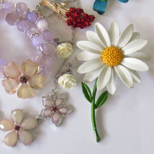 Lote de Joyería Vintage FLOWER POWER Broche Margarita Collar Pulsera 15 Piezas - Imagen 3 de 6