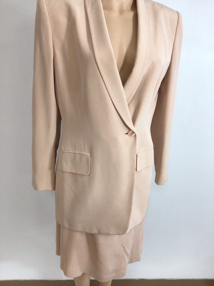 Jones New York Falda de Seda Traje 2 Piezas 90’s Almohadillas para el Hombro Mujer 10 Foto 4 de 4