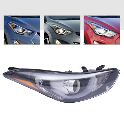 Right Halogen Headlight Assembly w/ LED DRL Fits 2014 2015 2016 Hyundai Elantra