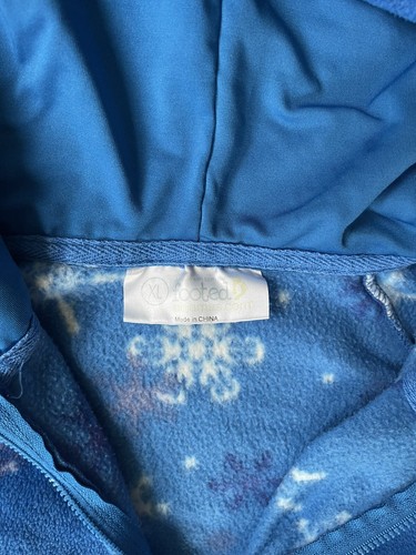 Footed Pajammas.com Youth / Child XL Hooded One Piece Snowflakes - Picture 4 of 7