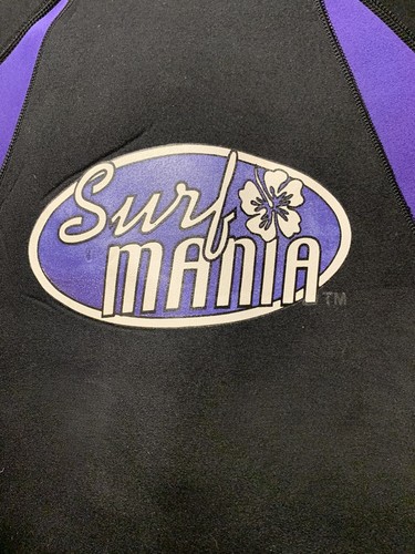 Surf Mania Womens Short Sleeve Wetsuit Small Black Purple Surf - Picture 2 of 6