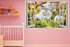 UNICORN WALL STICKER IN DREAMLAND FOREST ART KIDS GIRL BEDROOM DECOR DECAL MURAL