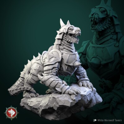Dragonborn Beast Dragon Mount Giant Lizard Miniature | D&D DnD