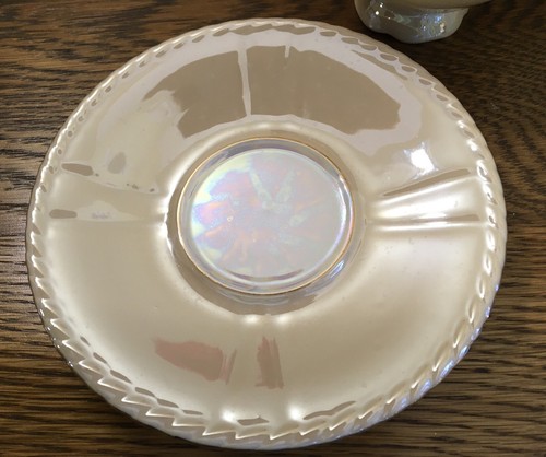 Made in Germany Iridescent & Rope Edge Teacup & Saucer by Rudolf Wächter c1945 - Picture 10 of 20