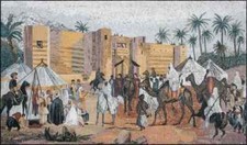 DESERT MOSAIC TILES  Arabian Castle In Desert Artwork Tiles For Living Room