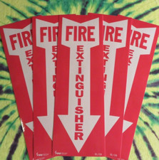 🔥🧯(5pk) 4x12 Vinyl Fire Extinguisher Sign self adhesive..FREE SHIPPING🔥🧯